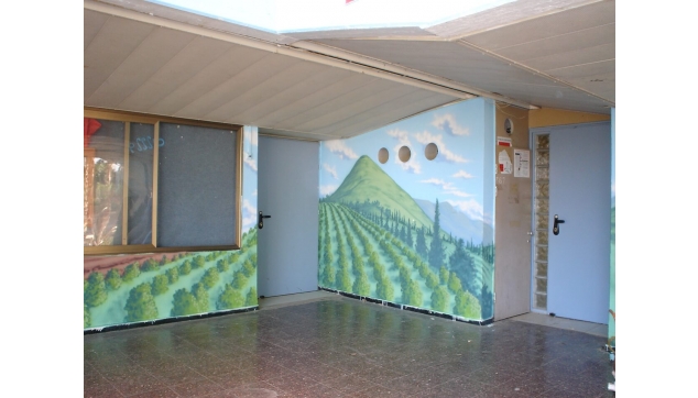 ציורי קיר מסדרונות וכיתות מעוצבות
